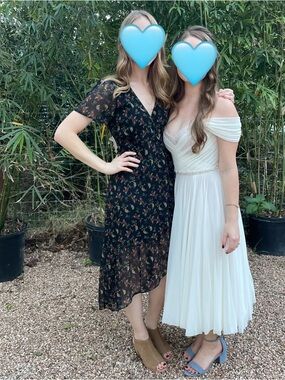 Abercrombie & Fitch Black Floral Midi Wrap Dress